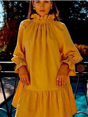 Ephemera Garland Smock Linen Dress